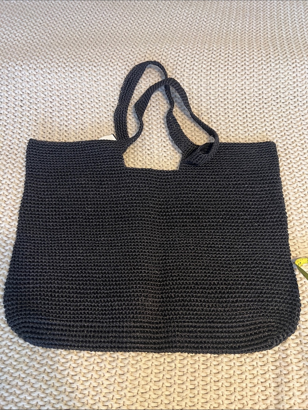 Kassatex Black Woven Beach Tote